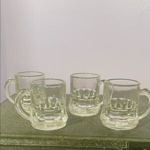 Clear Glass Mini Mugs - Set of 4